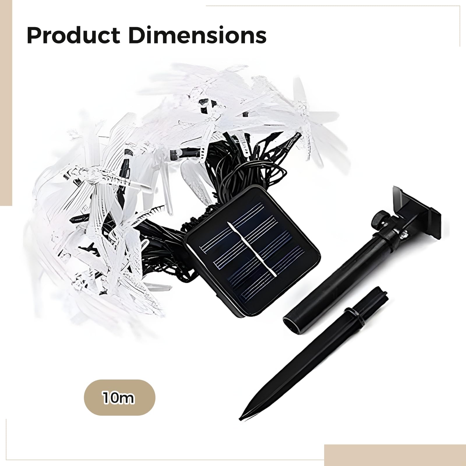 Guirnalda de luces solares de libélula, 80 luces LED decorativas para exteriores, alimentadas por USB, para patio, césped y jardín, certificado Fcc y CE