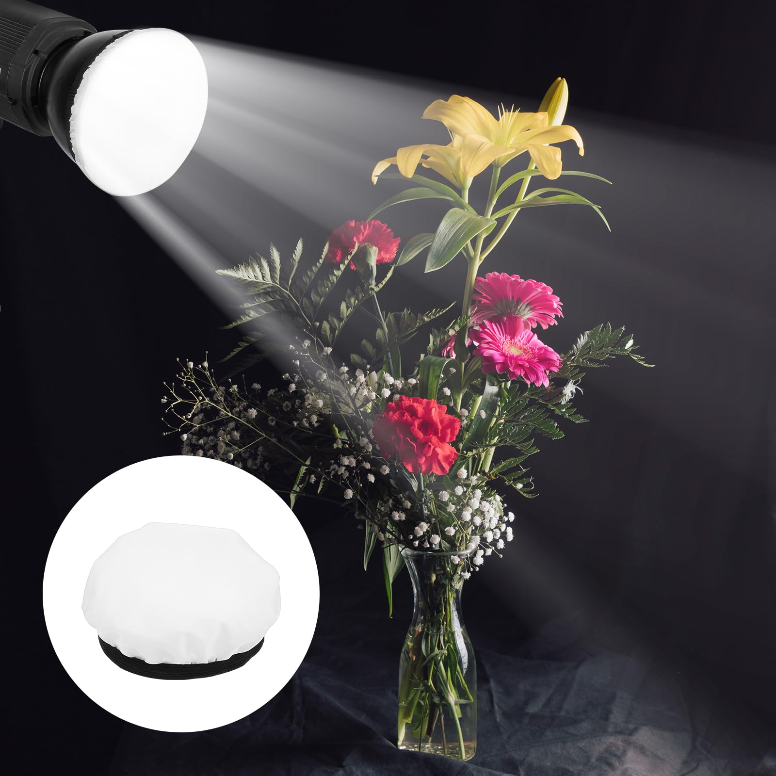 Lot de 4 diffuseurs de lumière - 18 cm - Blanc - Doux - Réflecteur pour studio stroboscopique - Réflecteur standard