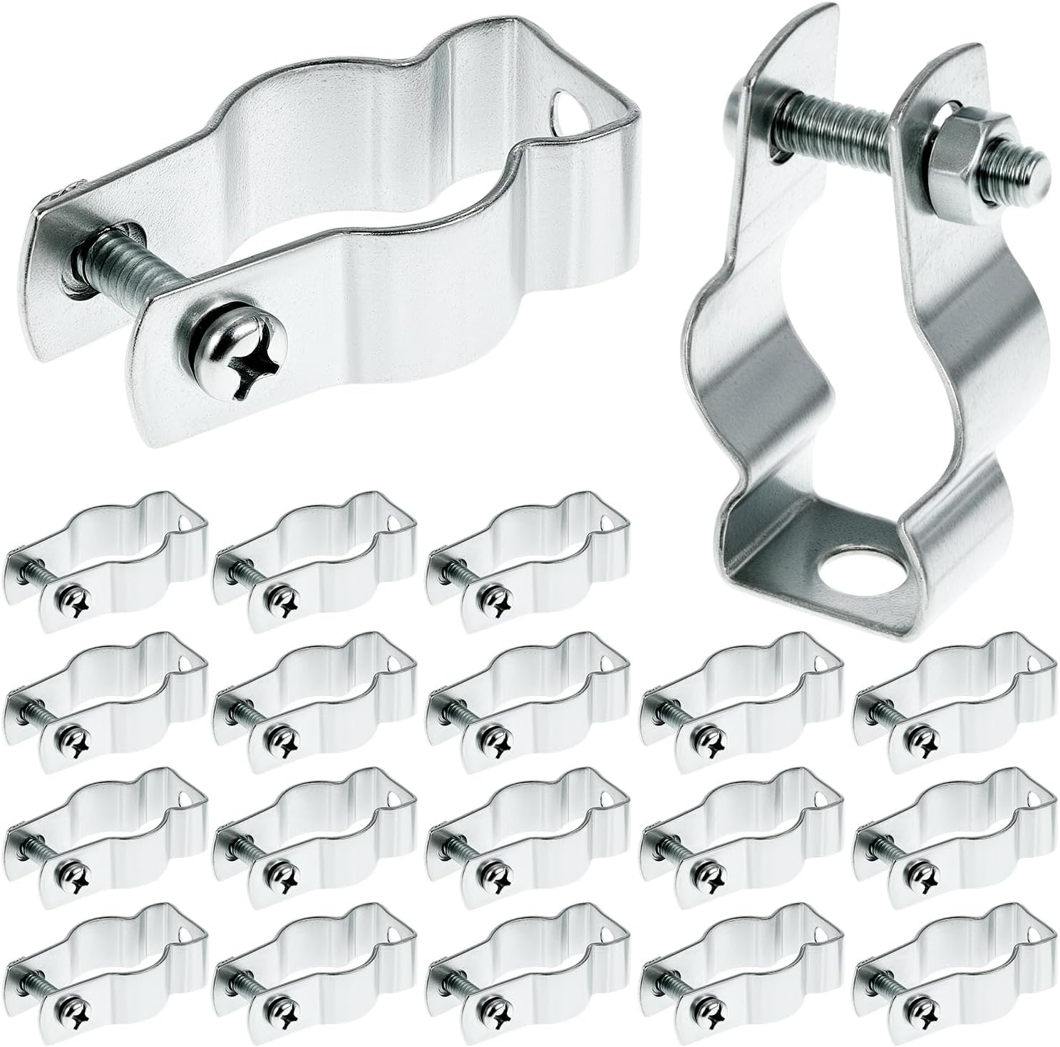 QWORK 3/4" EMT Rigid Conduit Hanger, 20 Pack Conduit Hanger with Bolt, Zinc Plated Insulated Supports, Pipe Clamps