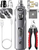 Vista 10 de Whisper - Molinillo de uñas silencioso para perros con 4 luces LED, seguro y sin estrés para perros sensibles de todas las razas y tamaños, 3 brocas