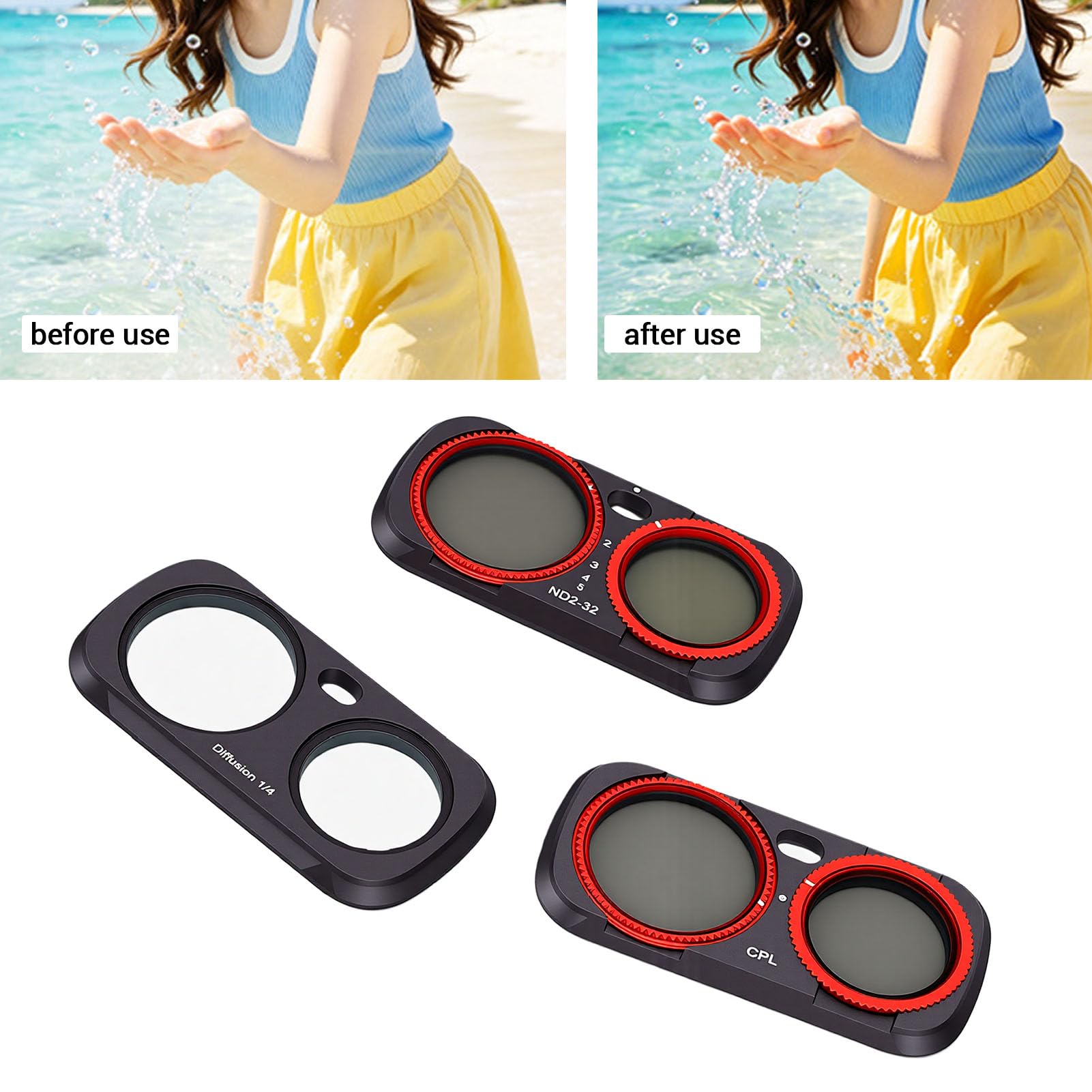 Filtro Nd Magnetico Cpl Nd2 32 Nero Diffusione 1/4 per Fotografia