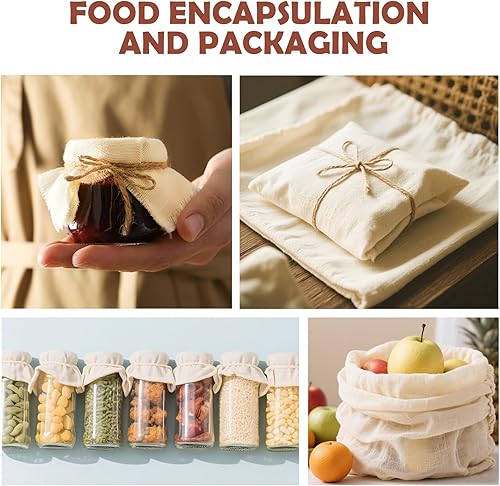 Miniatura 7 de 6 paños de queso reutilizables para colar de 20 x 20 pulgadas, paños de queso de grado 100 con dobladillo de 4 bordes, 100% algodón sin blanquear,