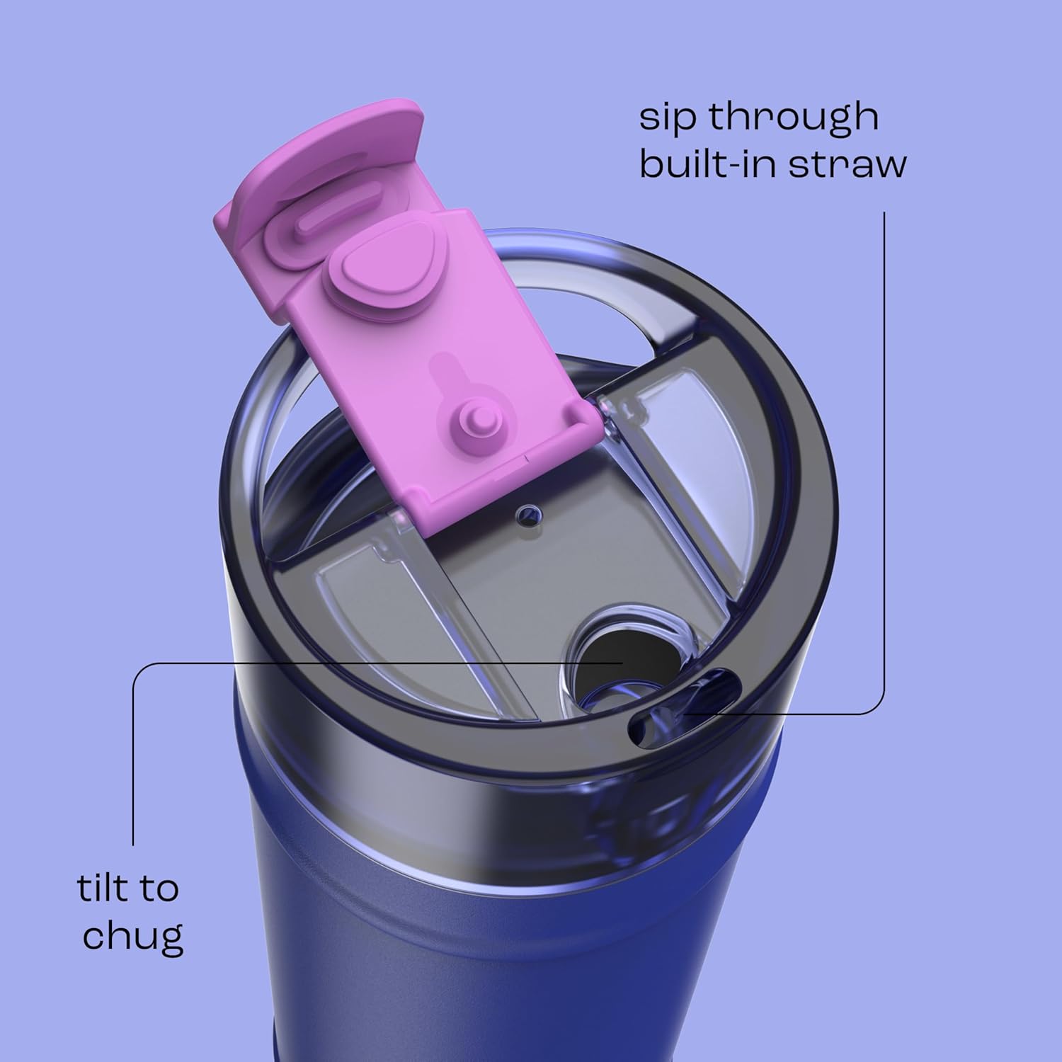 bubba 24 oz Dualsip Insulated Stainless Steel Water Bottle with Straw - Reusable, Leakproof, Lightweight, Dishwasher Safe, Lead-Free and BPA-Free, Ocean Energy - Image 3