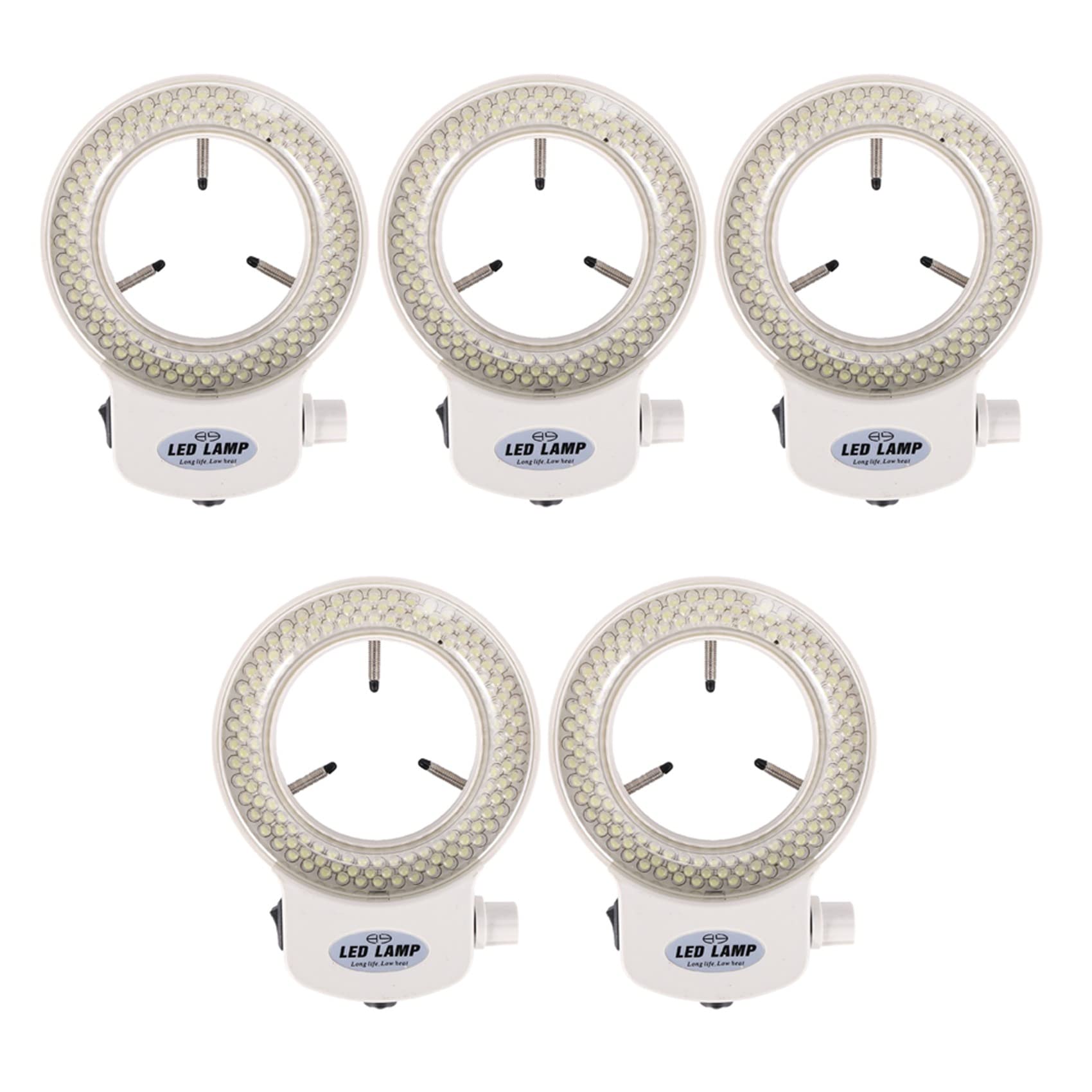 5X 144 LED Anneau de Lampe pour Lampe Miniscope 6000K 0-100% Reglable Blanc