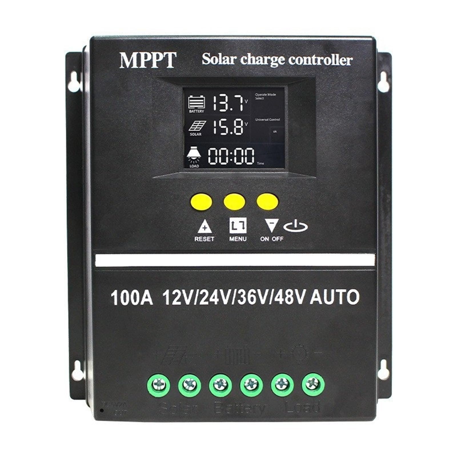 Solar Charge Controller MPPT 60A 80A 100A Solar Charge Controller Dual USB 12V 24V 36V 48V for Lead Acid Lithium Batteries Charger Simple to Operate(100A)