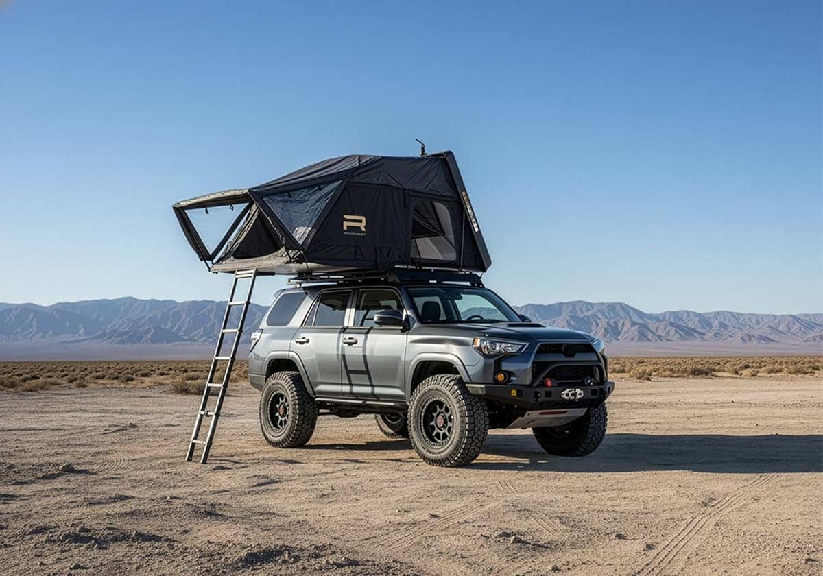 Condor 2 XXL Air Hard Shell Rooftop Tent – Largest 4 Person Roof Top Tent for Truck & SUV Camping, Waterproof 4 Season Pop Up Tent with Air Mattress & Mounting Kit