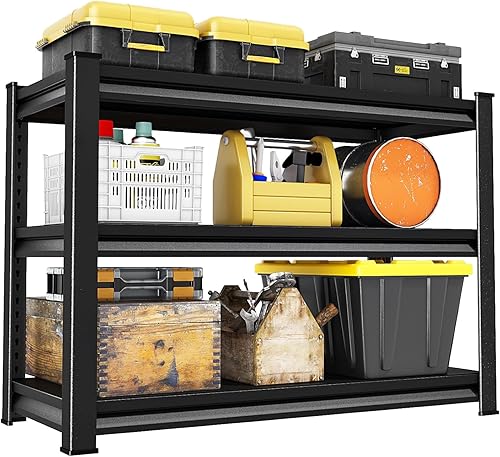 Estantes de garaje resistentes de metal  40 pulgadas de ancho 1,500 libras de acero ajustable de almacenamiento industrial para estanterías