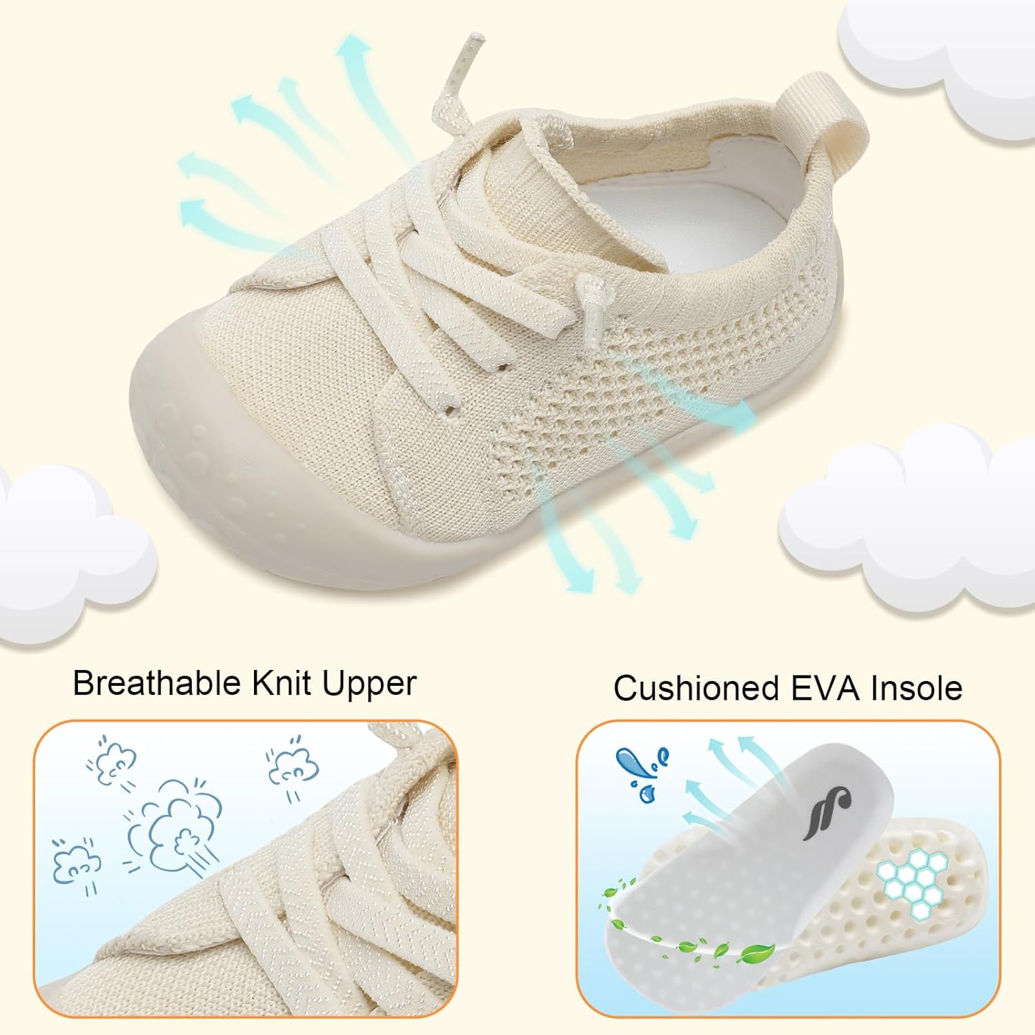 JIASUQI Baby Shoes for Toddler Boys Girls Sneakers Slip on Walking Shoes for Babies - Image 6