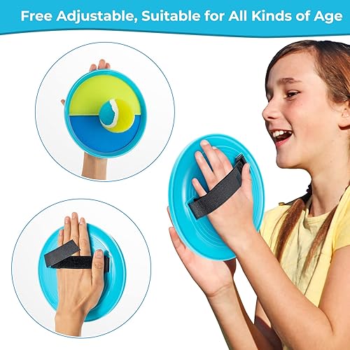 Miniatura 11 de Juguetes de playa, juegos al aire libre, juguetes de arena, juego de lanzamiento y pelota con 6 paletas y 3 bolas, juegos perfectos para patio al