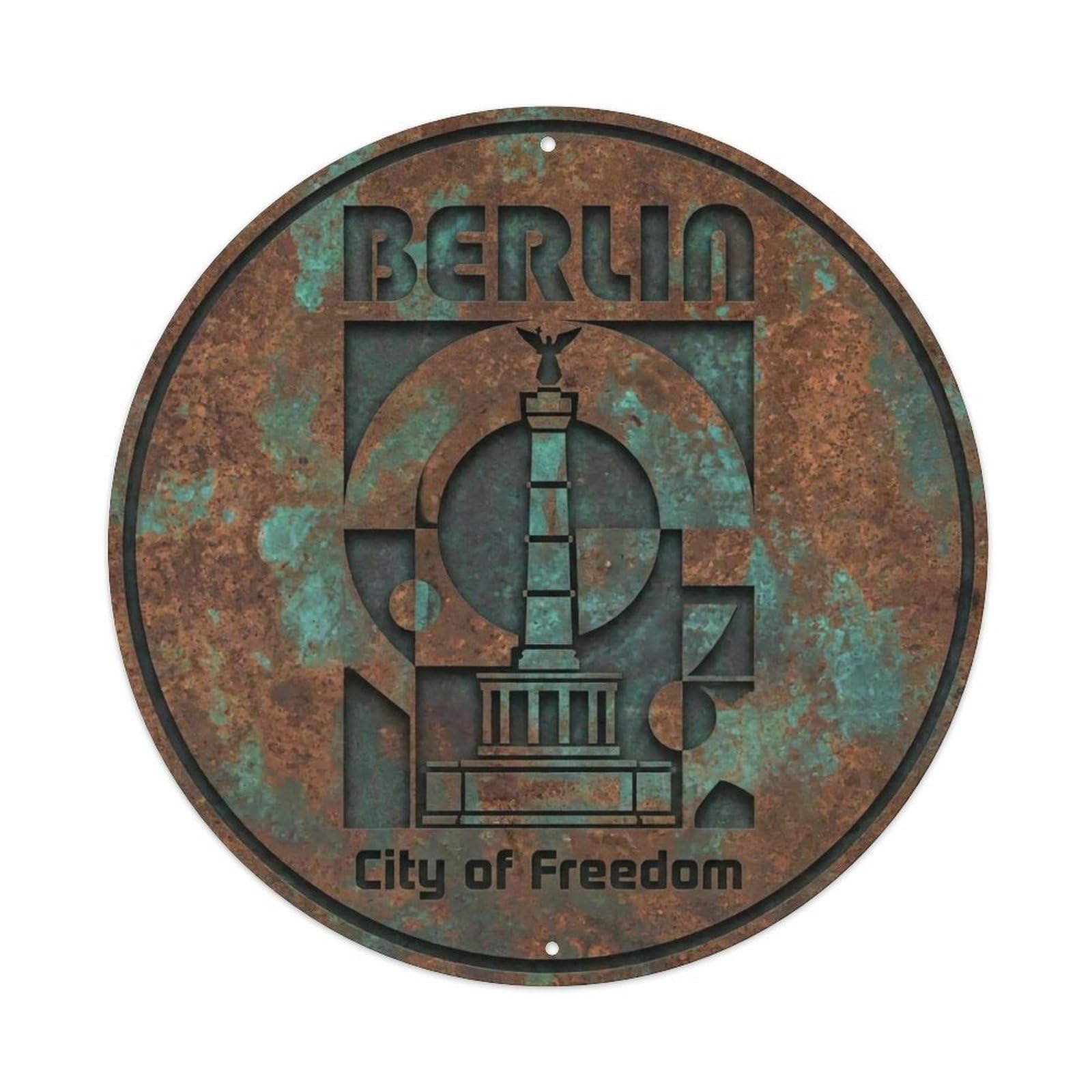 Vintage Travel Berlin Germany Emblem Metal Tin Sign