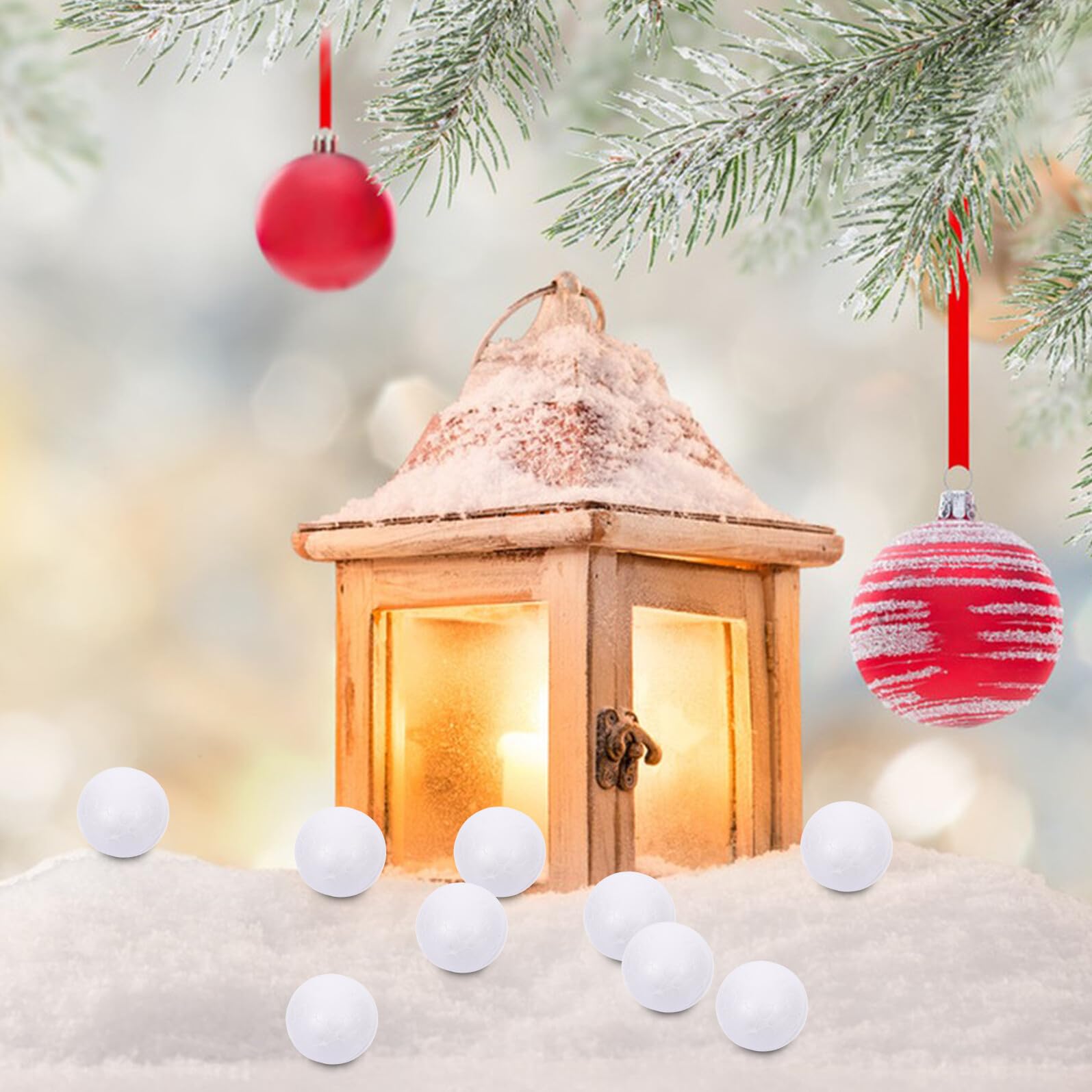 250 Pezzi Palline di Gommapiuma Bianche da 2,5 Cm per Lavoretti la Palla, Ornamenti Natalizi Fai da Te per Progetti Creativi in Casa, Scuola e Feste di Natale