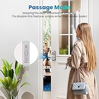 Vista 7 de Cerradura de Puerta de Entrada sin Llave, Pestillo Electrónico con Teclado para Puerta Principal, Cerraduras Inteligentes con 6 Códigos Digitales