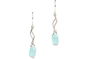 Sea Glass Journey Earrings: Sterling Drop Beach Earrings for Women