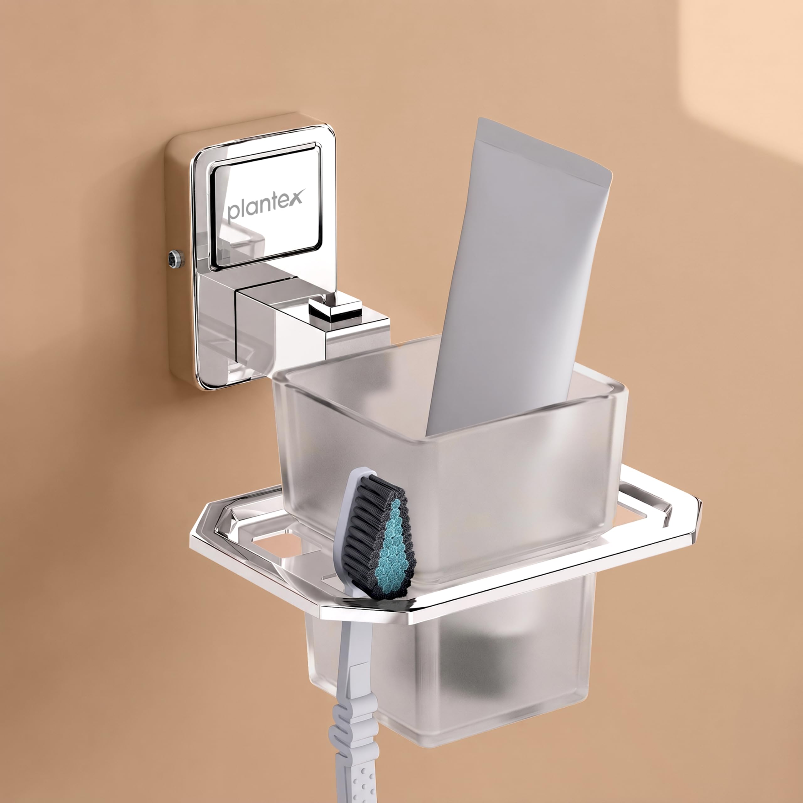 Plantex 304 Grade Stainless Steel Tooth Brush Holder/ABS Tumbler Stand/Bathroom Accessories - Darcy (Chrome)-picture-29