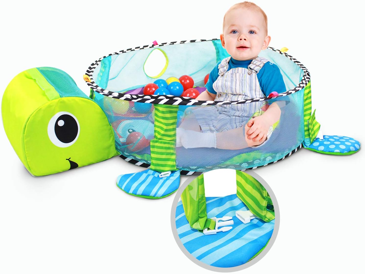 Todeco Tapis De Jeux Pour Bebe Tapis D Eveil Pour Enfants Dimensions 87x72x49cm Jouets Pedagogiques 1xcrabe 1xetoile De Mer En Peluche 1xpoisson 1xjouet Pieuvre 30xballes Modele Tortue Amazon Fr