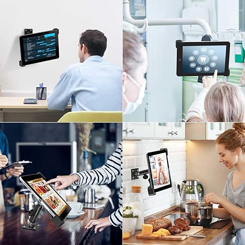 Miniatura 7 de Soporte de bloqueo de pared para tableta para iPad de 7 a 11 pulgadas, soporte de quiosco de tableta antirrobo de metal con bloqueo seguro para sala