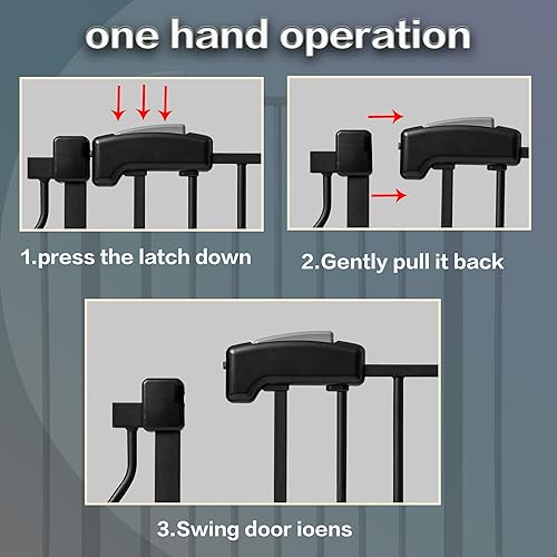 Miniatura 2 de Puerta extra ancha para bebé, de 30 pulgadas de alto, para la casa, escaleras, puertas, puerta de tensión montada a presión interior, caminata a