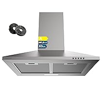 Cecotec Cappa Aspirante Piramidale 60 cm Bolero Flux PM 604000 Inox A. Finitura Inox, Aspirazione 382,5 m³, h, 3 Velocità, Filtri a Carbone Inclusi, Classe A, Motore BLDC e Luce LED