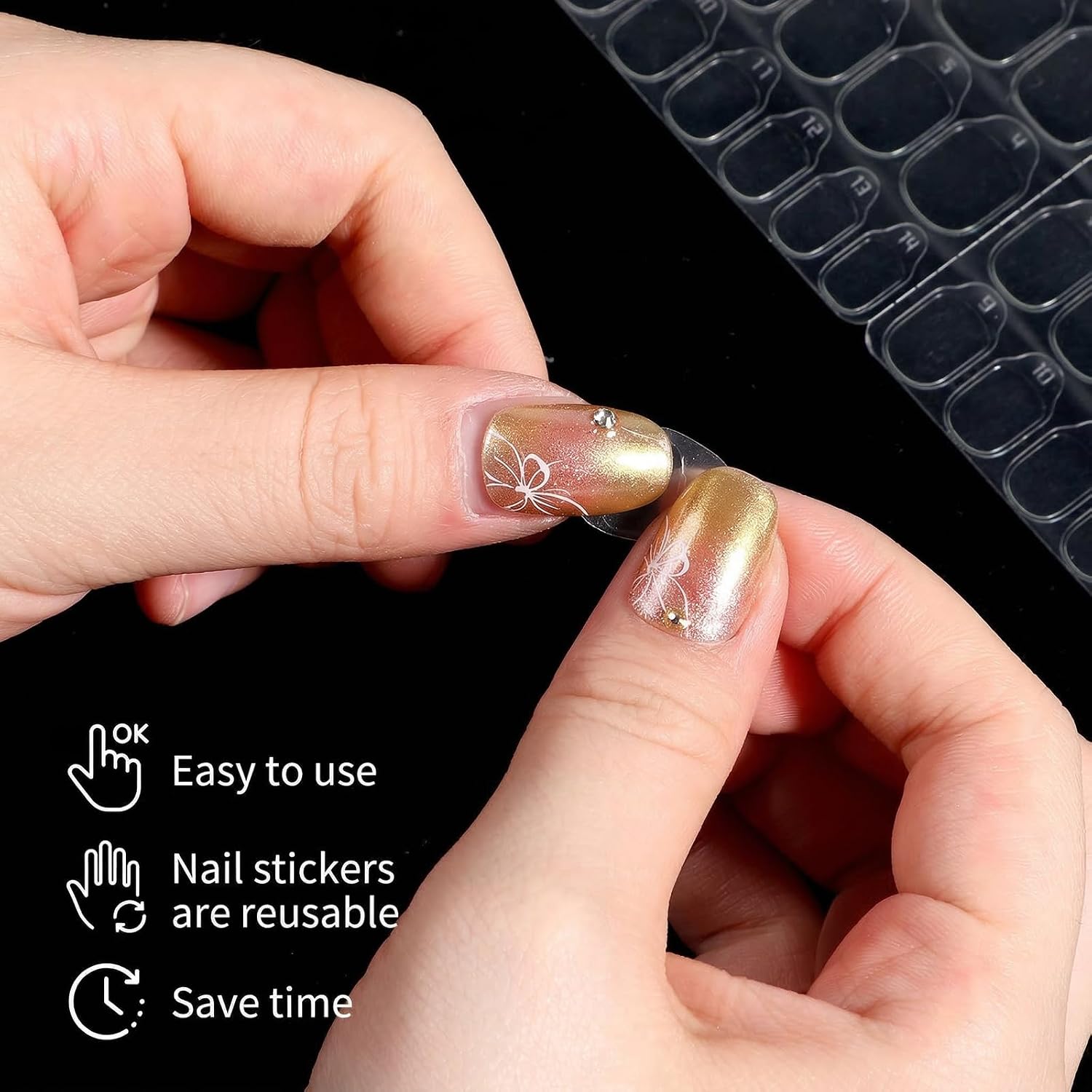 40 Sheet 600 PCS Sticky Tabs for Nails, 15 Sizes Nail Adhesive Tabs for Press Ons, Double Side Jelly Adhesive Nail Sticky Tabs for Manicure