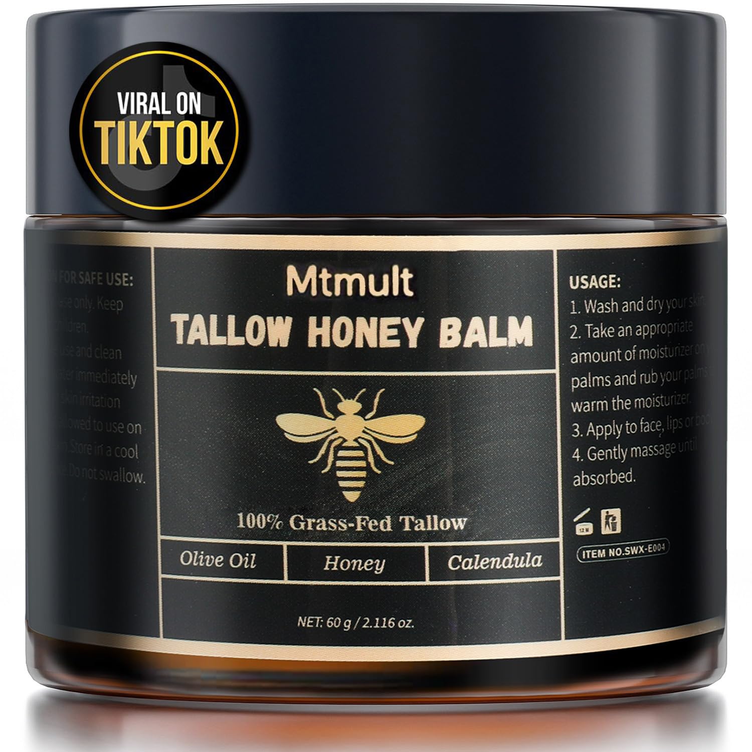 AJOMED COSMETICS Whipped Beef Tallow for skin Moisturizer with calendula and bakuchiol oil | beef tallow for skin care Frankincense