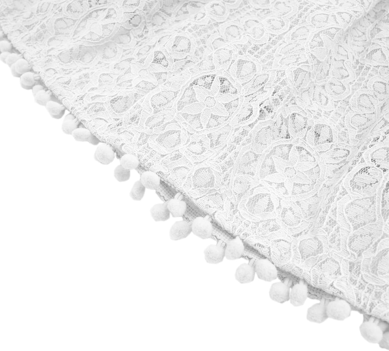 Toddler Girls Lace Dress Pom Pom Ruffle Sleeve Kids Party Birthday Princess Dresses for Age 12 Months-5 Years - Image 8