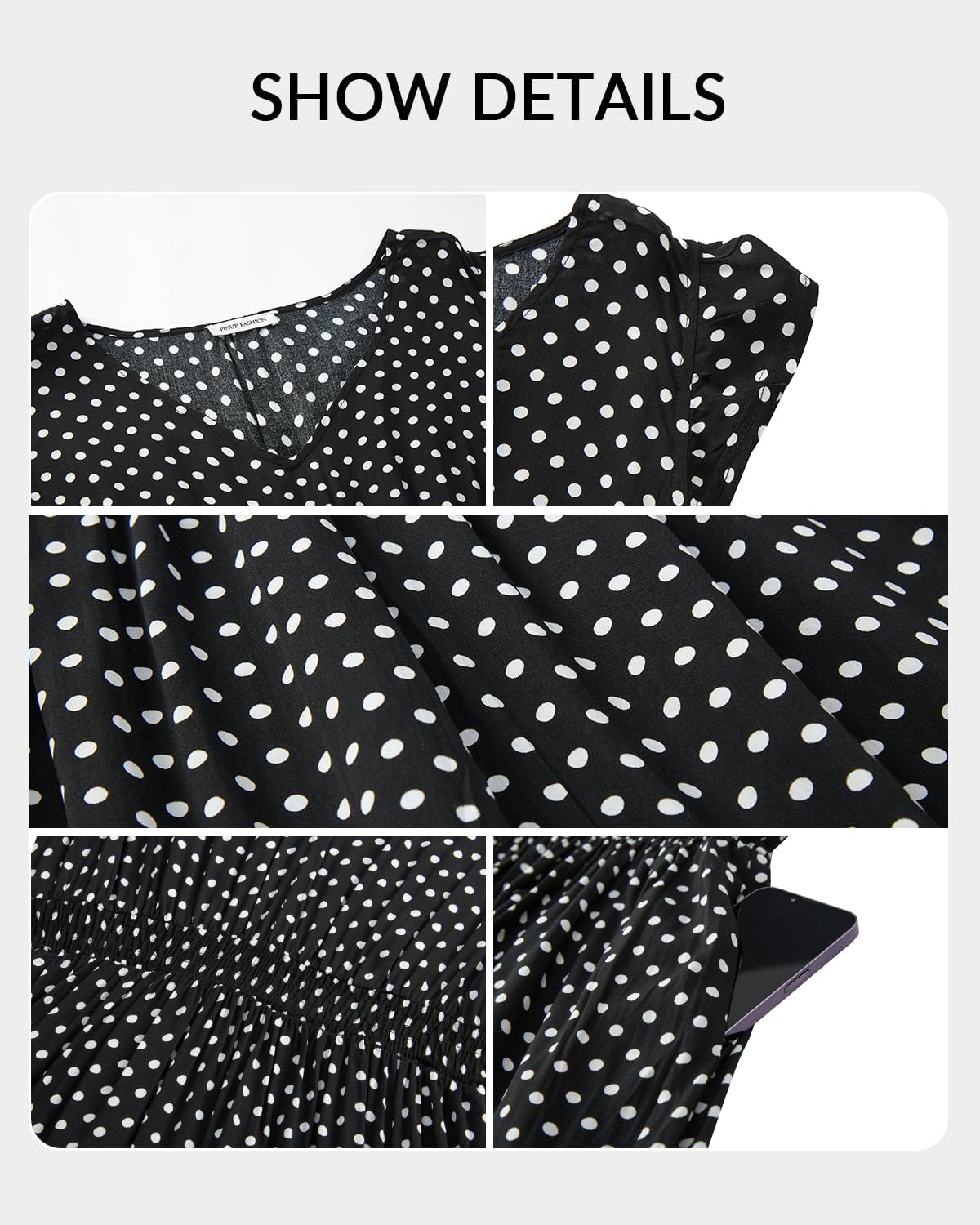 Plus Size Summer Dresses - Boho Casual V Neck Ruffle Sleeve Midi Sundress with Pockets - Image 6