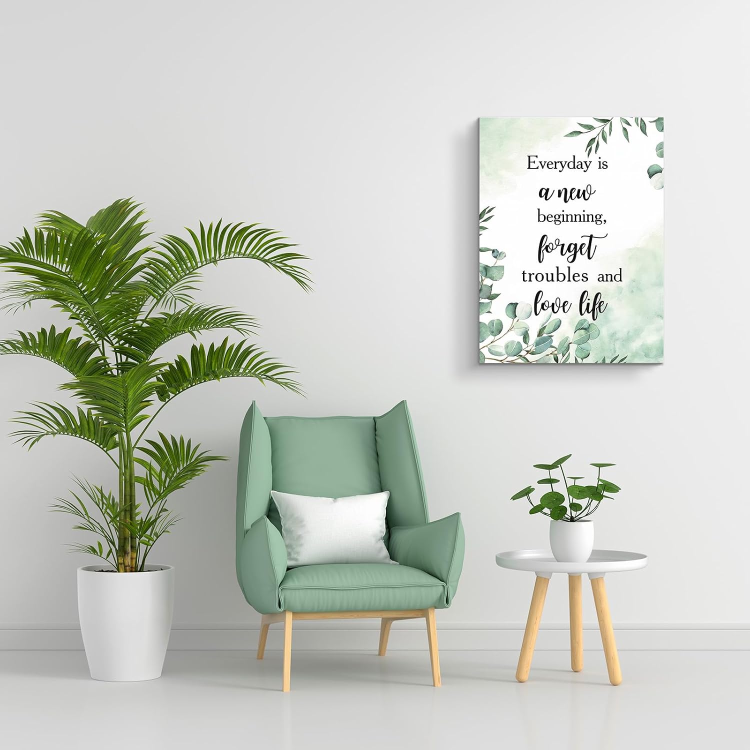 Framed Inspirational Monstera Wall Art 12x16 Inch Quote Canvas Decor image 4