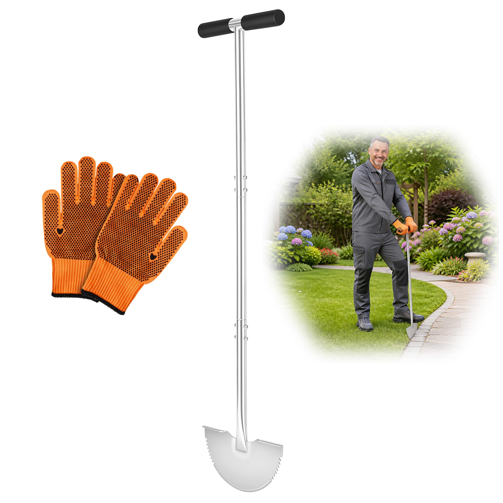 Serrated Edger Lawn Tool — Half Moon Shovel
