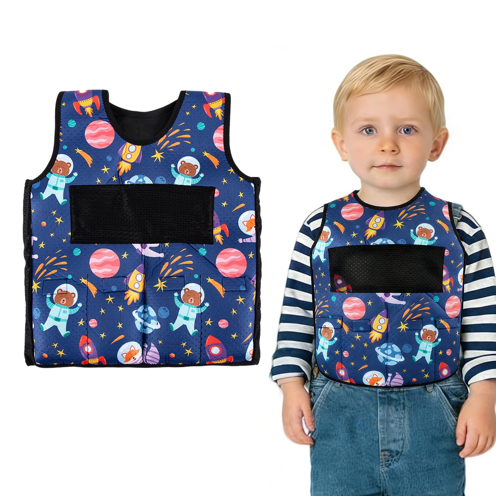 Gewichtsweste Kinder & Kompressionsweste | Weighted Vest als ADHS & Autismus Hilfsmittel | Sensorik Kleidung gegen Reizüberflutung & SPD | Verstellbarer Tiefendruck, Jungen & Mädchen
