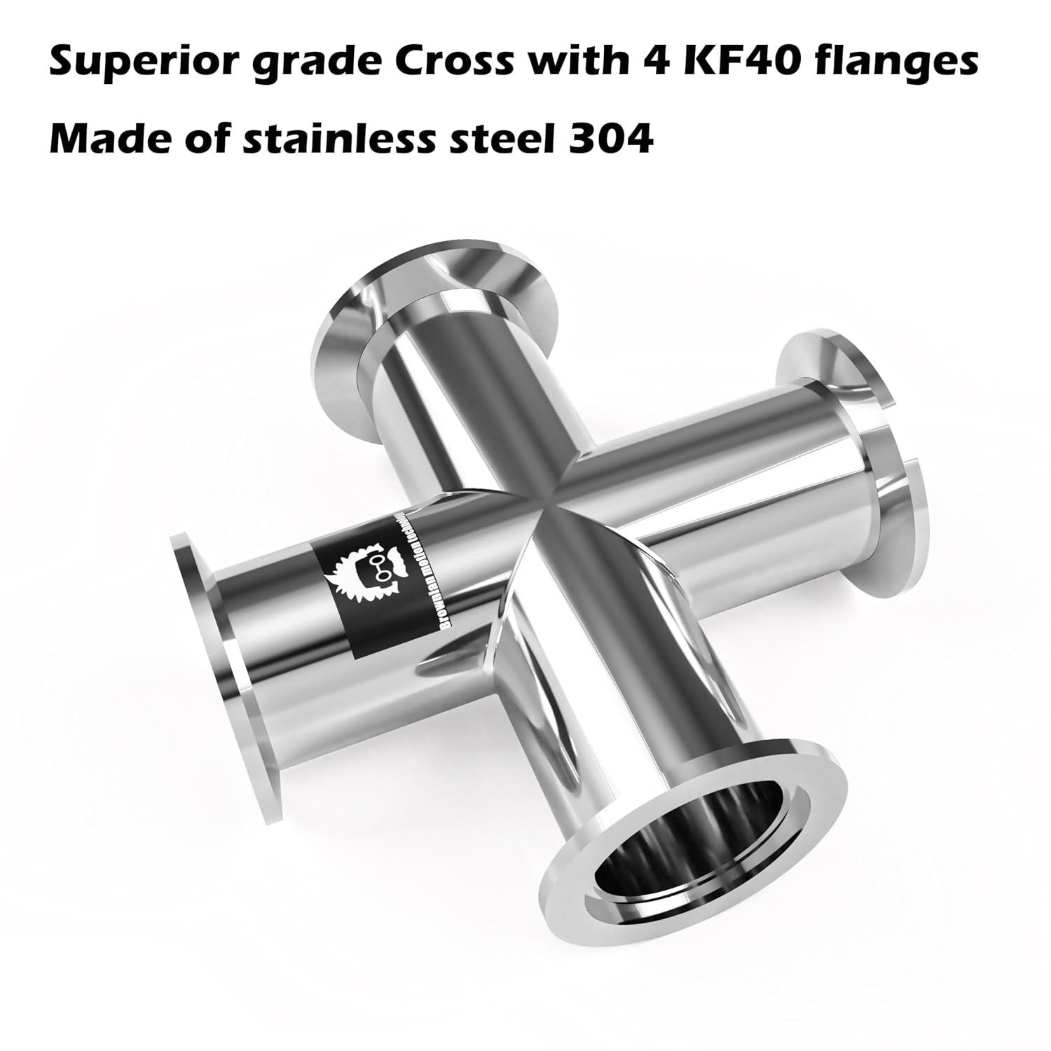 bmotiontech superior Grade - Cross 4-Ways KF40 Flange Vacuum Adapter, All Ends with KF-40 (NW-40) Flange, Made of Stainless Steel 304, high Vacuum (KF40 cross)