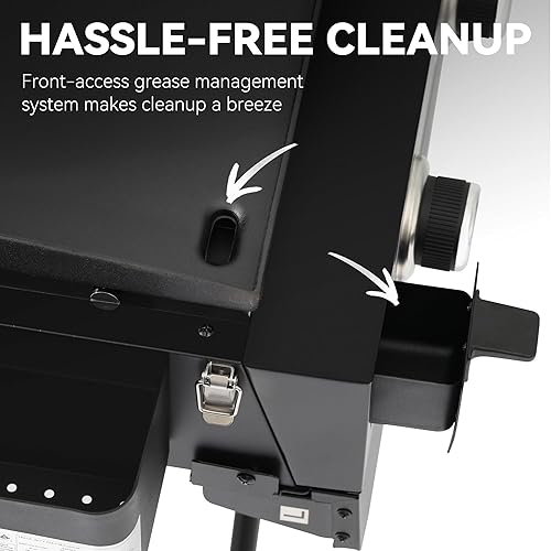 Miniatura 11 de Royal Gourmet PD3001 - Plancha de gas propano de 3 quemadores con soporte plegable, plancha portátil de 23 pulgadas con mesa auxiliar y 314 pulgadas