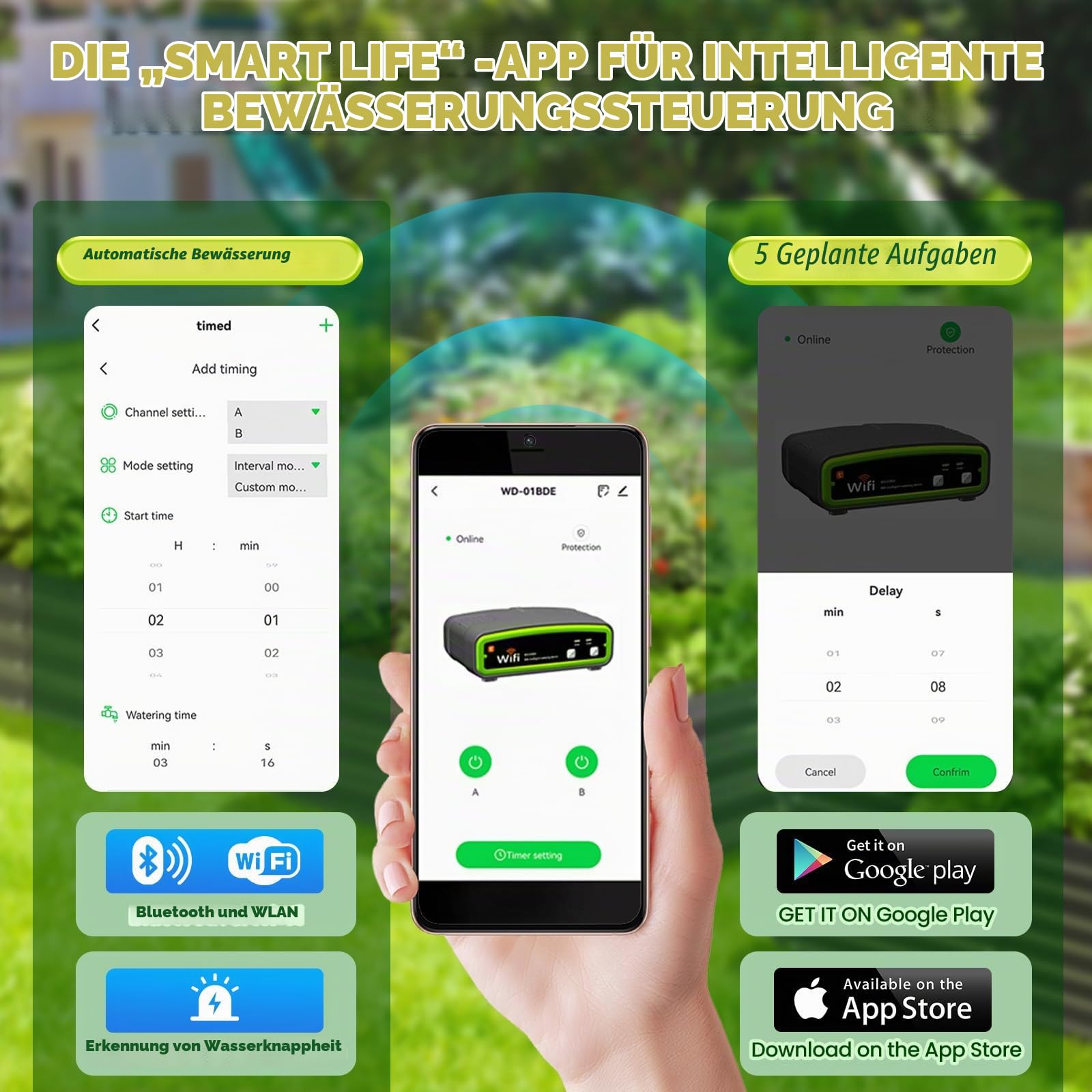 Wifi Bewässerungssystem,Mit Doppelte Pumpe,Unabhängige Kontrolle,App Control,Automatische Bewässerung Für 20 Topfpflanzen,Automatische Bewässerung Indoor Für Balkon,Kübelpflanzen