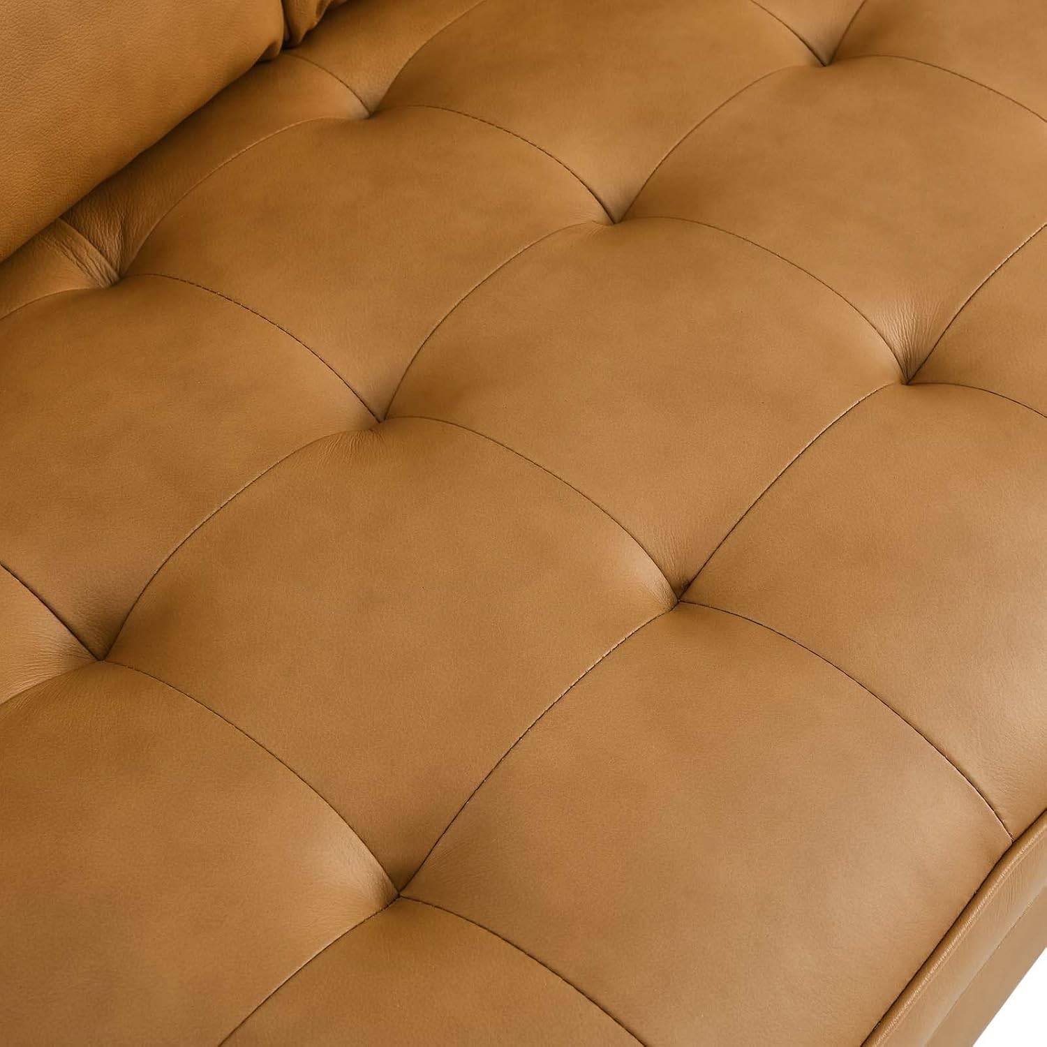 Modway EEI-5870-TAN Valour Leather Loveseat, Tan