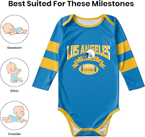 Miniatura 8 de Sfodcovy Ropa de bebé personalizada de manga larga de fútbol ropa de bebé recién nacido, número de nombre personalizado, regalos de bebé niño niña