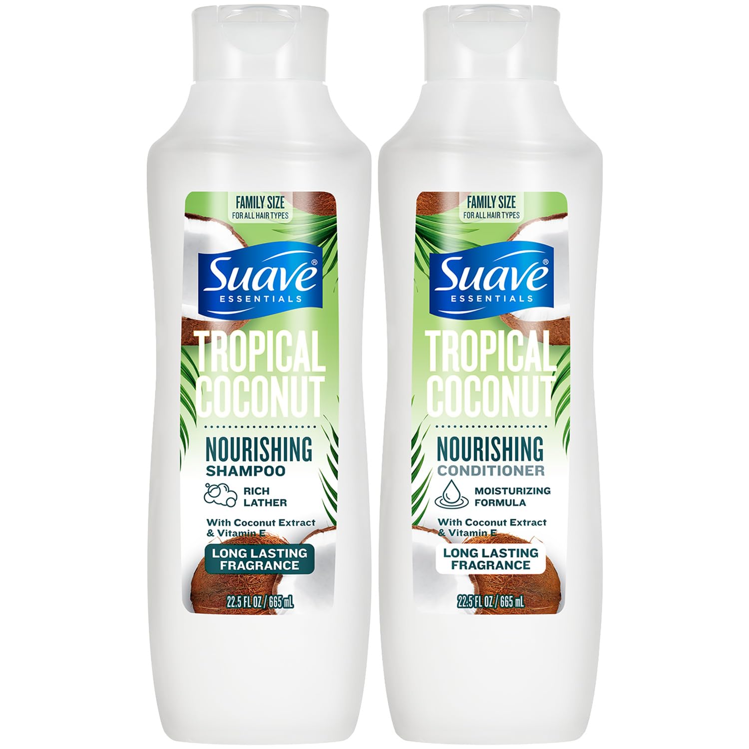 Suave Tropical Coconut Shampoo and Conditioner Set, 22.5 Oz Ea 22.05 Fl Oz (Pack of 2)