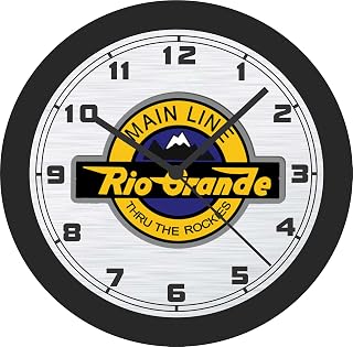 Rio Grande Main Line (Thru The Rockies) Sign 10 Inch Wall Clock, Vivid 8-Color Printing for Rich, Detailed Graphics