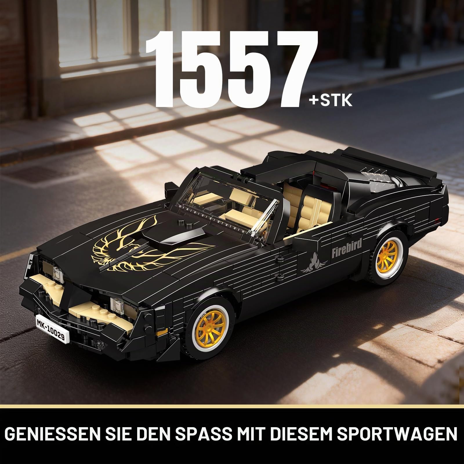 Mould King 10029 Technik Sportwagen Modell Klemmbausteine Bausteine Kit, 1157+ Stücke Kreatives Oldtimer Auto Modell, MOC Rennwagen Bausteine Kit für Jugendliche 14+/Erwachsene/Fahrzeug Sammler