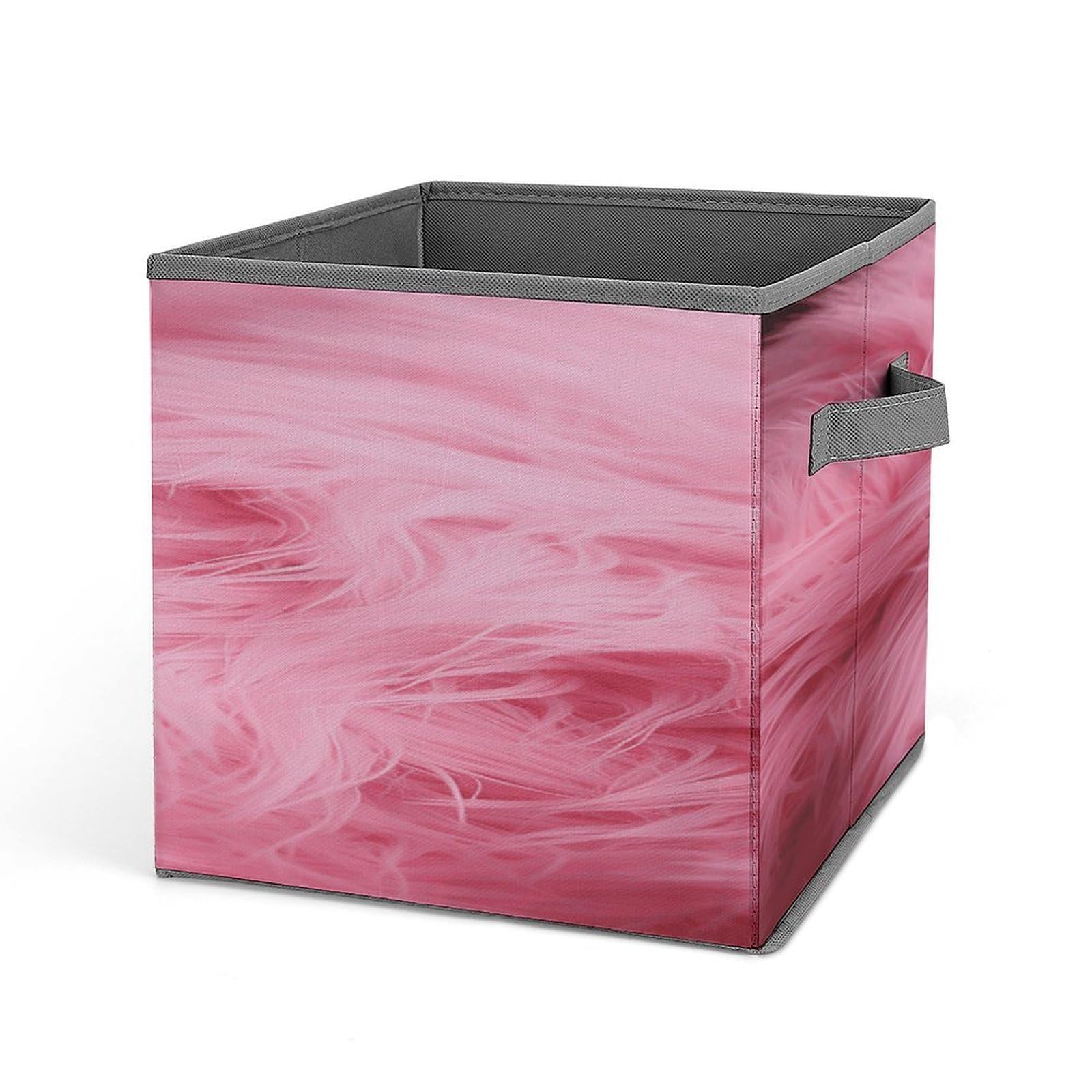 Fekiloot Style Pink Fluffy Fur Pattern Storage Bins Storage Baskets