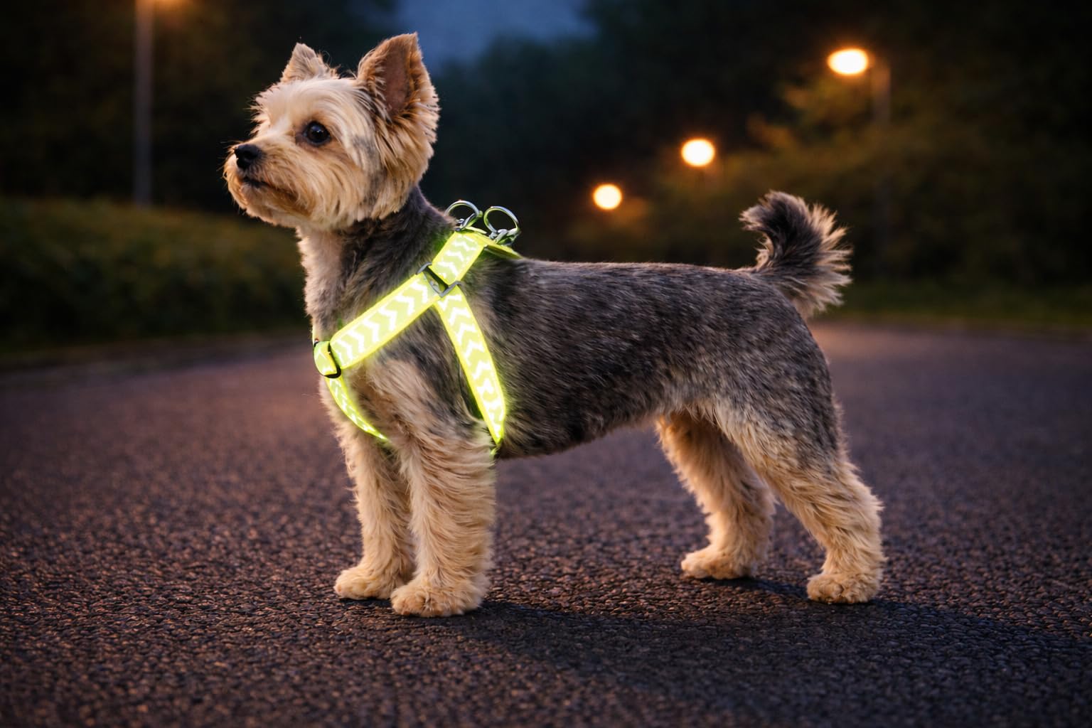 Dog Harness Step&Go Fergu Fluo yellow XS 20-35cm 20-35cm 10mm