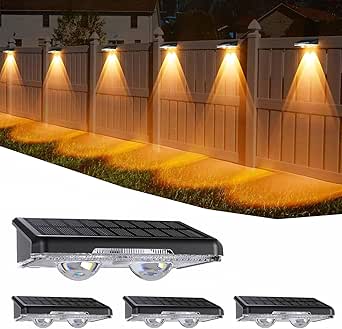 Quntis Outdoor Solar Wall Light, 4Pack Fence Light Warm White and 11 RGB Modes, IP64 Waterproof Automatic Switch Solar Lights for Outdoor Garden Front Door Deck Staircase Bracket Balcony Ceiling - Amazon Deal & Rabatt