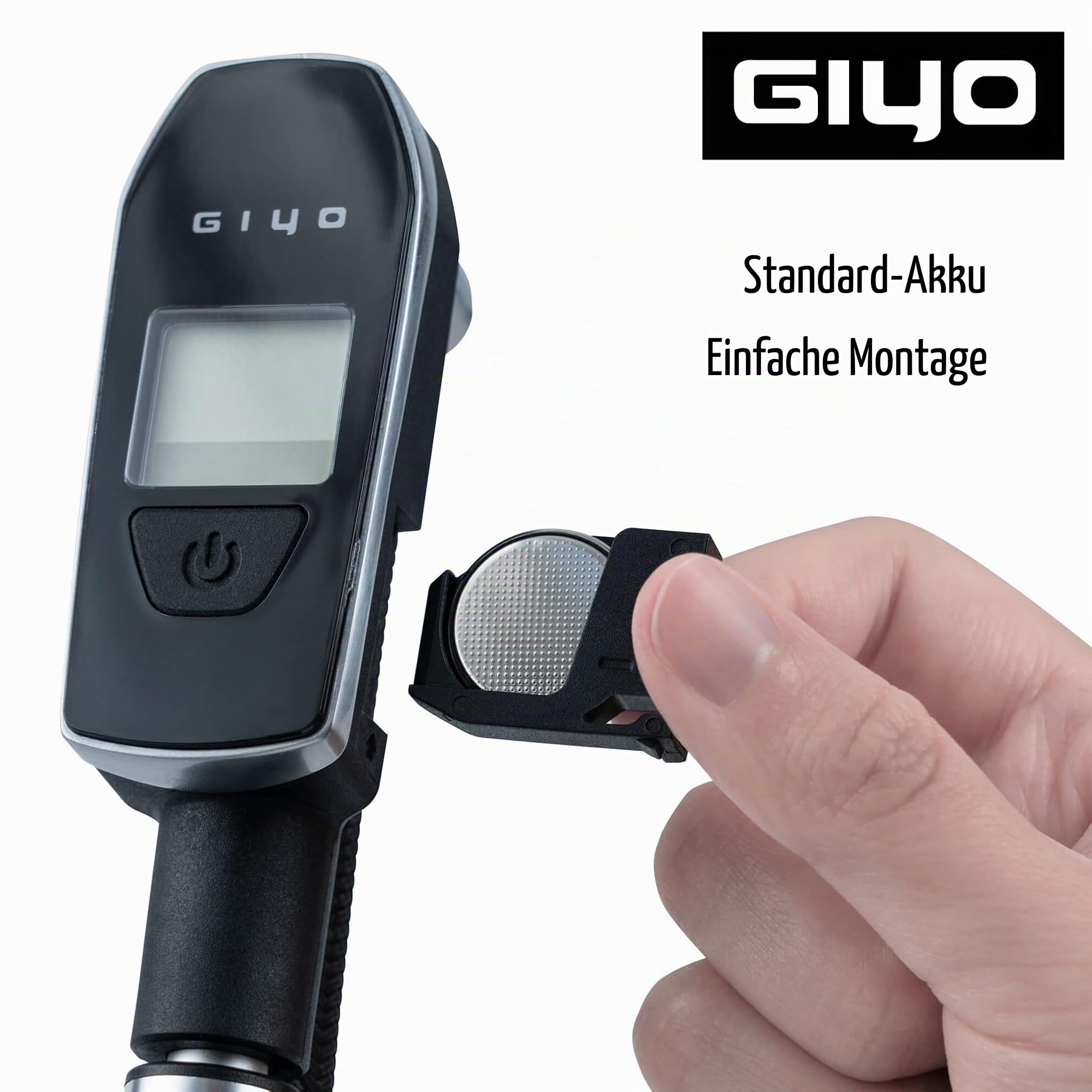 GIYO GS-52L Digitale Turbo-Schockpumpe, 600 PSI, spart 40 % Kraftaufwand, mikroeinstellbarer Entlüfter, Aluminiumfass