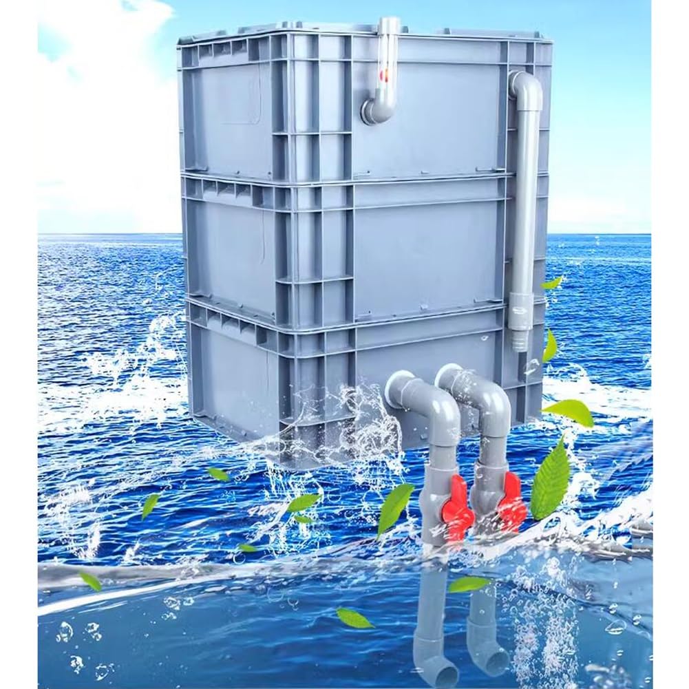 Filtro De Acuario Multicapa, Kit De Filtro Grande Para Estanques, Peceras, Tanques De Tortugas, Caja De Filtro De Ciclo De Agua Externo De 3 Niveles, Sin Bomba Ni Medios Filtrantes(30x20x36cm)