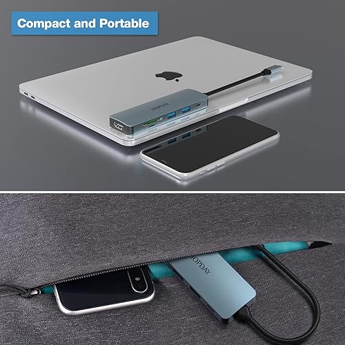 Miniatura 7 de Hub USB C, adaptador USB C para MacBook Pro/Air Ipad Pro, 6 en 1 con salida HDMI 4K, compatible con laptop, Surface Pro 8 y otros dispositivos tipo