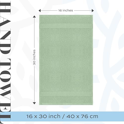 Miniatura 6 de White Classic 2 toallas de baño verde claro de 35 x 70 pulgadas, 6 toallas de mano de 16 x 30 pulgadas y 2 tapetes de baño de 22 x 34 pulgadas,