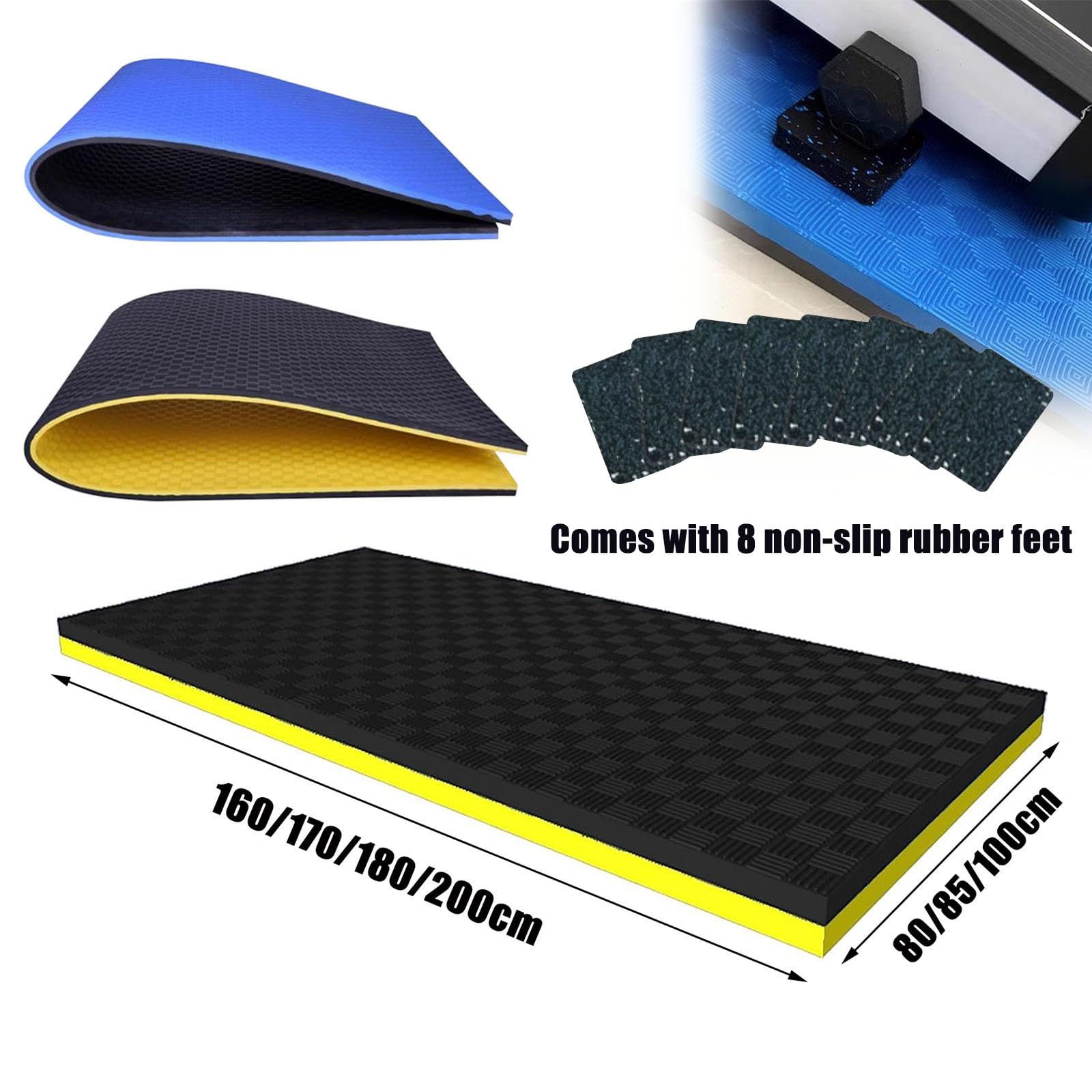 WORDFUN Tappetino per Attrezzature Fitness, Tappetino per Tapis Roulant Cyclette, Crosstrainers, Vogatori, Tappetino Antivibrazione, Tappeto Antirumore, Tappetino per Esercizi Ad Alta Densità