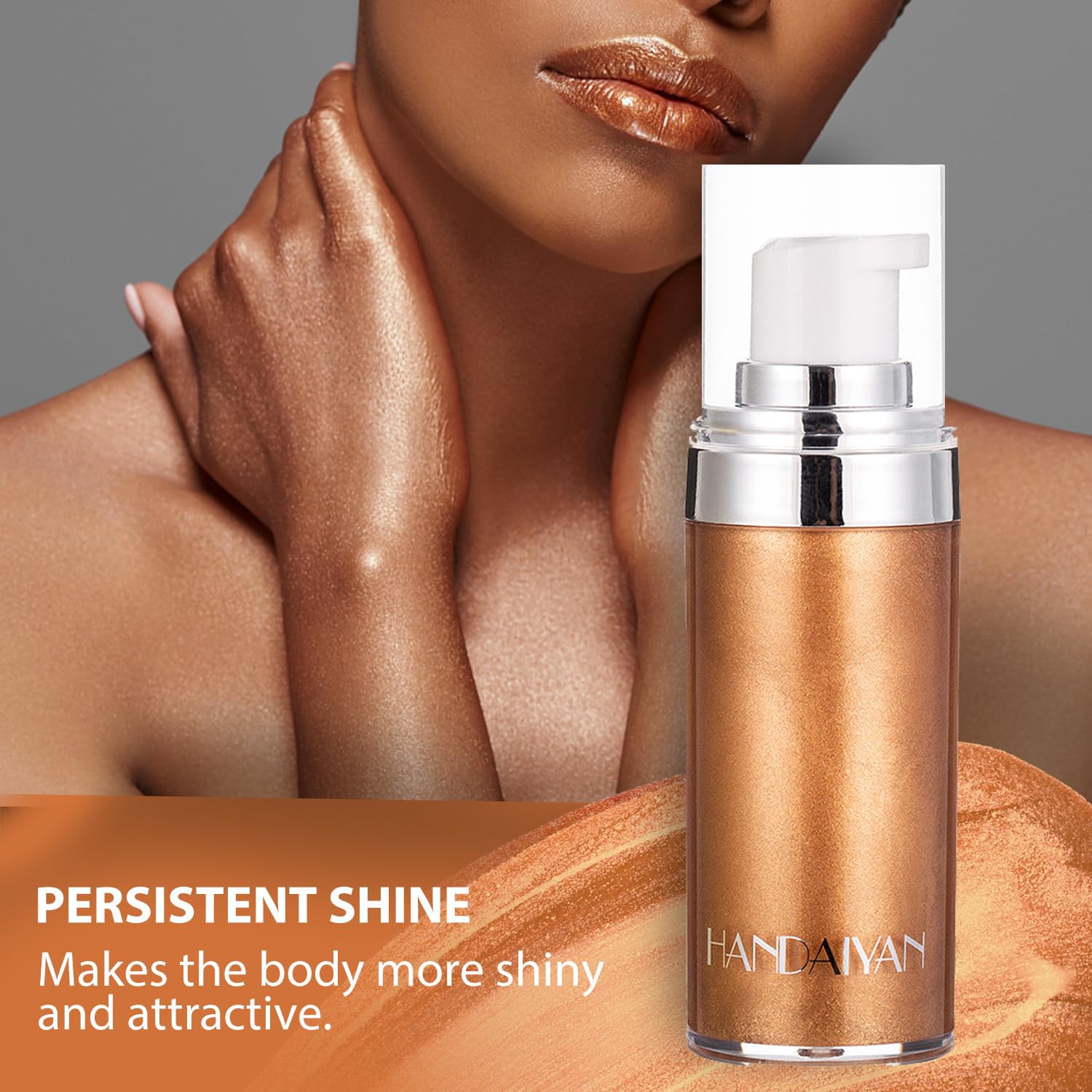 Body Highlighter Shimmer Lozione Corpo, Crema Liquida per il Trucco del Corpo con Glitter, Leggero e Non-appiccicoso, Crema Liquida Idratante e Luminoso Evidenziatore Del Corpo Illuminante Makeup