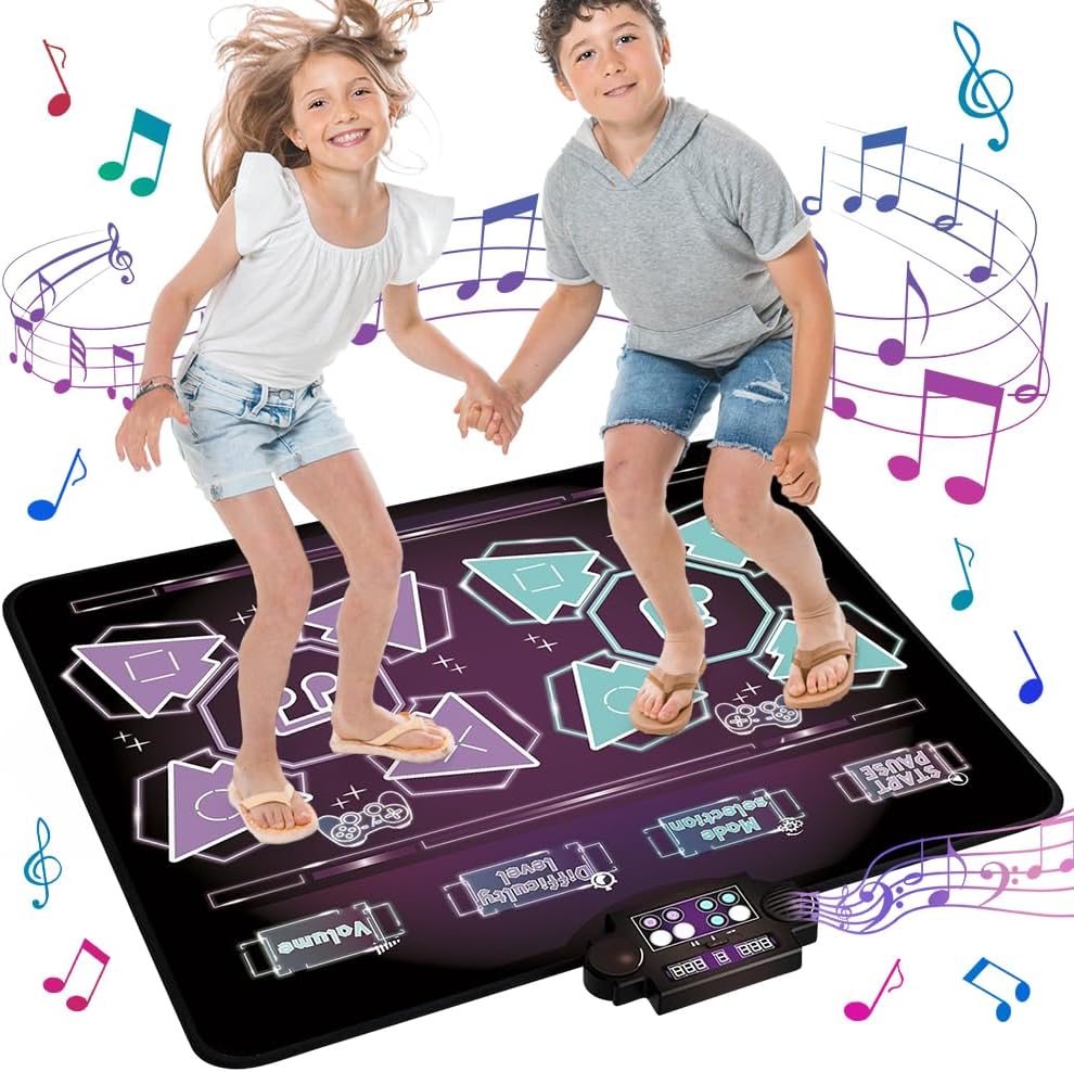 Alfombra De Baile LED Infantil Ulikey – 8 Botones Iluminados, Bluetooth, 8 Modos Y 3 Dificultades, Impermeable, Recargable, Regalo Navidad
