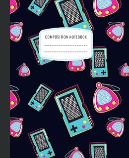 Retro Games Composition Notebook: Wide Ruled Gaming Themed Gift Book for Kids