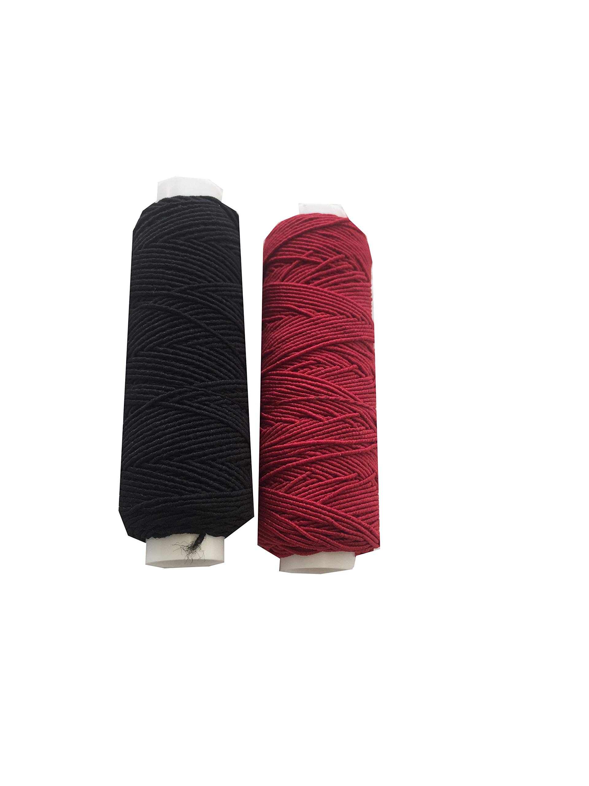 The Trimming Department Black & Red Shirring Shearing Elastic Thread, 20 Meter Each Colour Per Spool, Pack Of 2 X 20M Spools, Sewing, Haberdashery, Craft, Smocking, Gathering, (Black & Red), 30 Colours Available