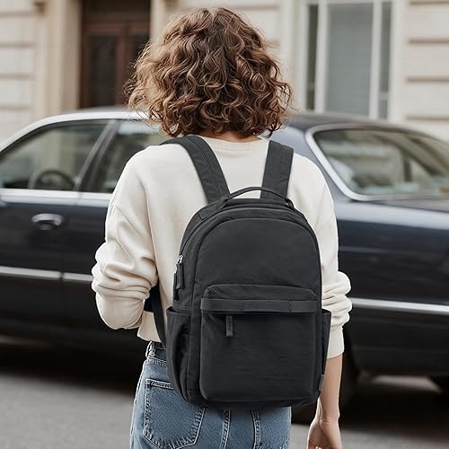 Miniatura 6 de G4Free Mochila pequeña para mujer, mini mochila de nailon para viajes, trabajo, senderismo, color negro